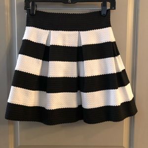 Black and White A Line Skirt